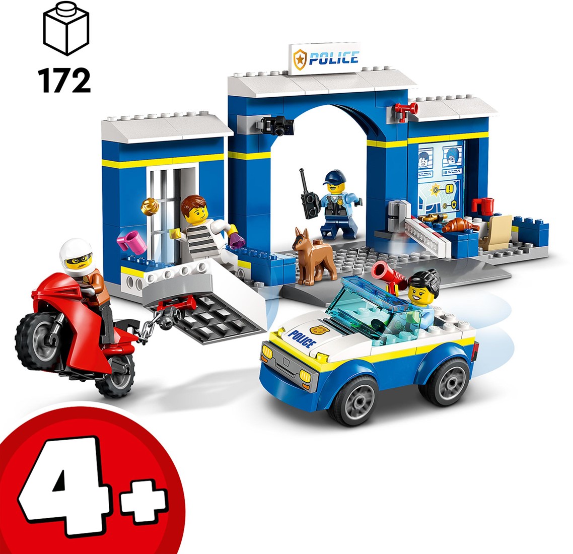 ik zal sterk zijn militie Gehakt LEGO City 60370 Achtervolging politiebureau Bouwset Planet Happy CH