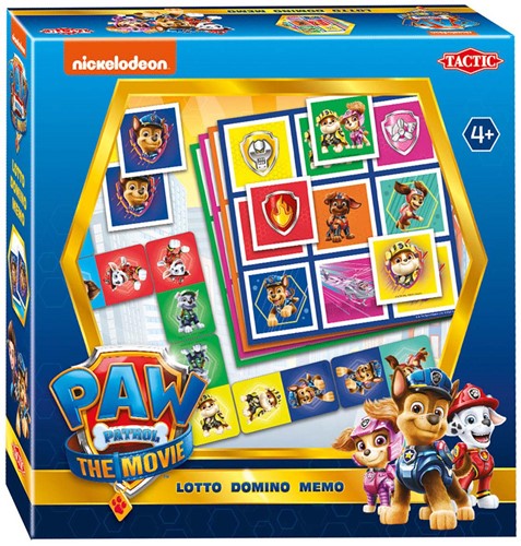 Tactic Classic Games Paw Patrol The Movie 3-in-1 : Memo - Lotto - Domino