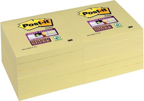 3M 12 blocs Post-It 76*76mm 654GE 100 feuilles