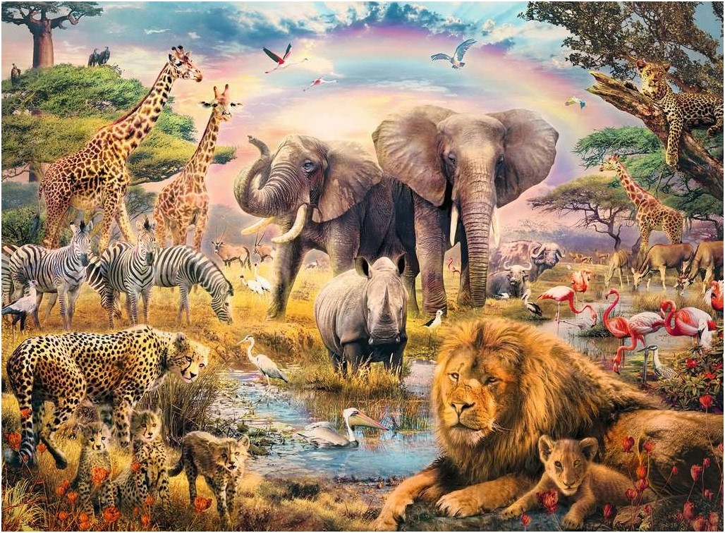 Puzzle les animaux de la jungle savane pour enfant