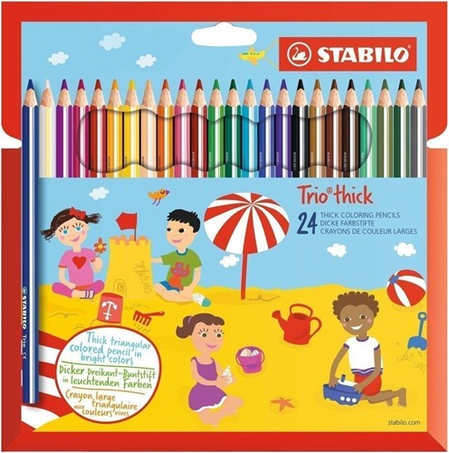 Stabilo 24 crayons de couleur stabilo trio dik 203/24