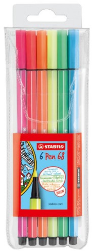 Stabilo 6 stabilo neon 68 stift in etui 6806-1