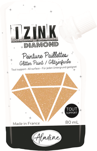 Aladine Aladine Izink Diamond Glitterverf 80 ml Pastel Goud