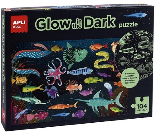 APLI Kids APLI – Ocean Puzzle Glow in the Dark 104-teilig + Poster