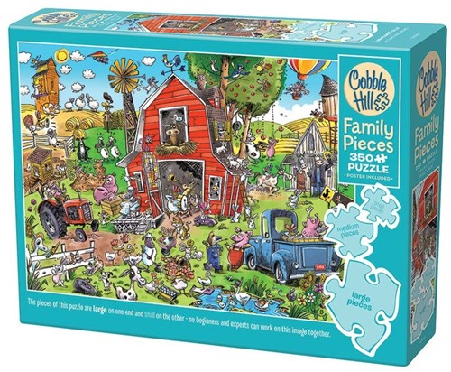 Puzzle familial Cobble Hill 350 pièces - La folie de la ferme