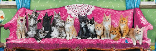 Eurographics Panoramapuzzle Kitty Cat Couch - 1000 Teile