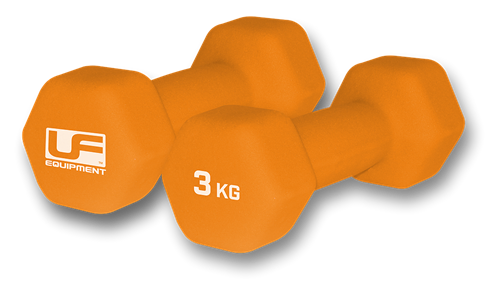 Urban Fitness Hex Dumbbells - Couverts en néoprène (paire) Orange - 3kg